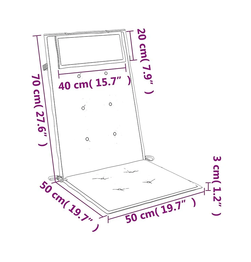 vidaXL Highback Chair Cushions 6 pcs Taupe Oxford Fabric