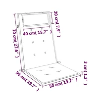 vidaXL Highback Chair Cushions 6 pcs Taupe Oxford Fabric