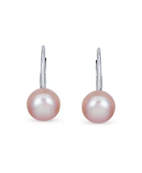 Bling Jewelry Simple Iridescent Peacock Freshwater Cultured Pearl Round Drop Ball Earrings Sterling Silver