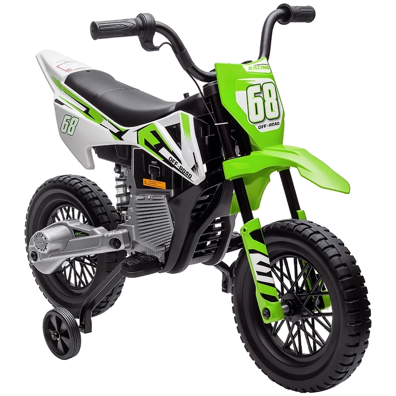 Qaba 12V Kids Motorcycle W/ Twist Grip Throttle, Rear Suspension