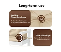 Garden Bench Cushion Beige 39.4"x(19.7"+19.7")x2.8" Oxford Fabric