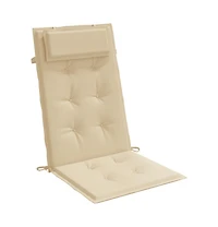 Highback Chair Cushions 4 pcs Beige Oxford Fabric