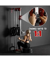 Mikolo Wall Mount Cable Station, Cable Crossover Machine with 18 Positions Dual Pulley System for Home Gym Fitness Equipment