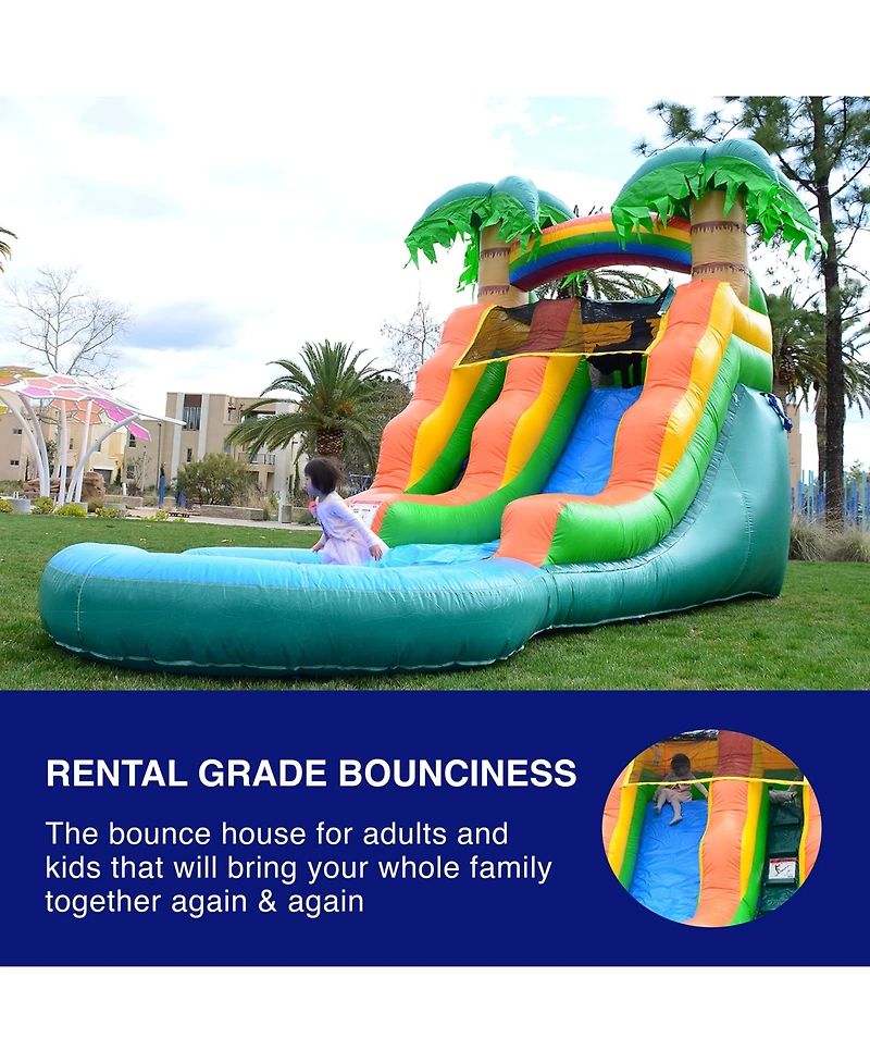 HeroKiddo 13 Summer Breeze Commercial Grade Water Slide with Pool for Kids and Adults (with Blower), Wet Dry Use, Outdoor Indoor, Birthday Party, Rent