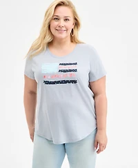 Style & Co Plus Size Printed Graphic T-Shirt, Exclusively at Macy's