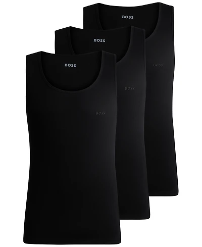 Boss by Hugo Men's 3-Pack Classic Ribbed Tank Tops