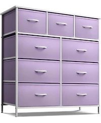 Sorbus 9 Drawers Dresser - Furniture Storage for Bedroom, Closet, Office Organization - Steel Frame, Wood Top, Fabric Bins