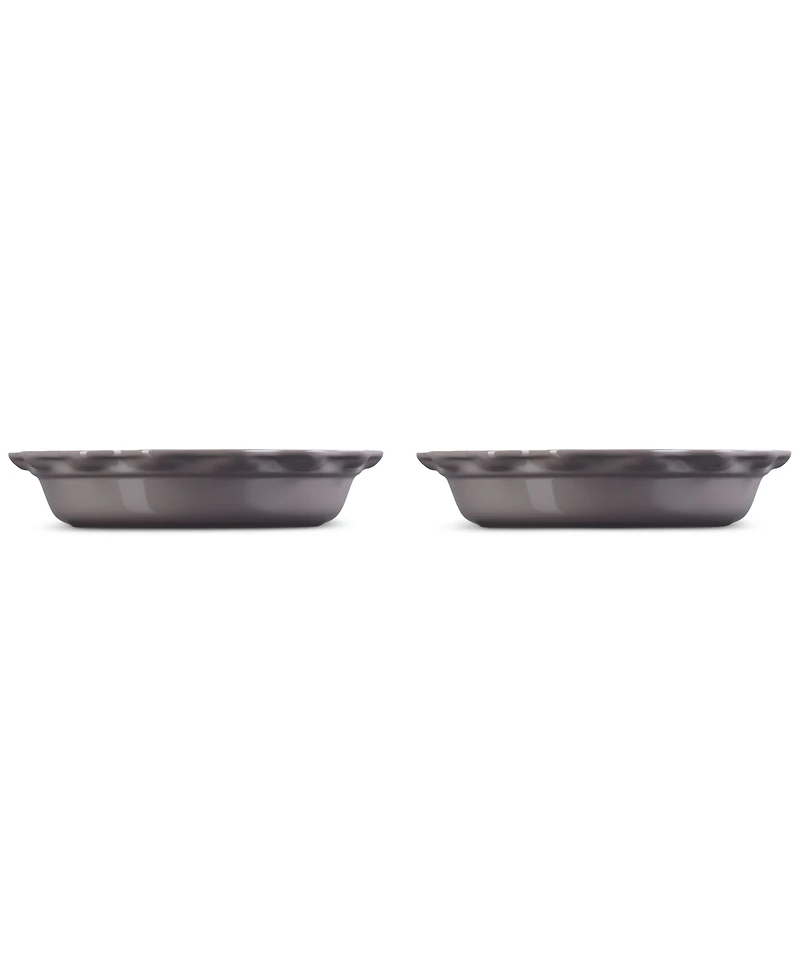 Le Creuset Stoneware Heritage Fluted 9" Pie Dish, Set of 2