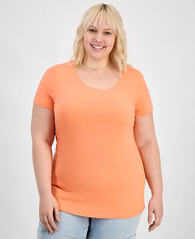 Aveto Trendy Plus Size Scoop-Neck T-Shirt