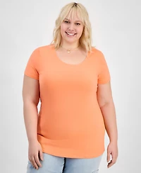Aveto Trendy Plus Size Scoop-Neck T-Shirt
