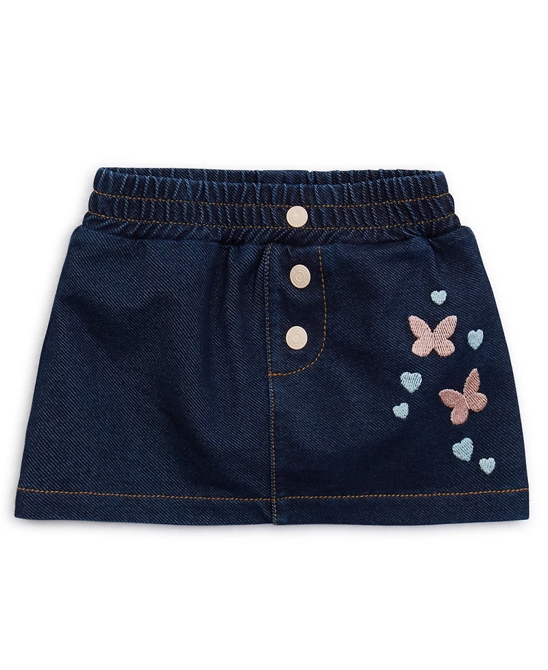 Guess Baby Girl 2-Piece Stretch Jersey Printed T-Shirt and Knit Denim Skirt