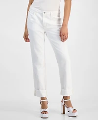 Guess Women's Celia Boyfriend High-Rise Cuffed-Hem Jeans