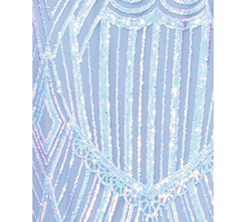 Blondie Nites Juniors' Sequin-Mesh Floor-Sweeping Corset Gown