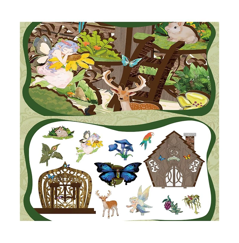 Hansilk Diy Book Nook Kit Diy Miniature House Kit Dollhouse Booknook Tiny House Decor 3D Wooden Puzzle, Bookshelf Decor, Gifts (Forest Secret World