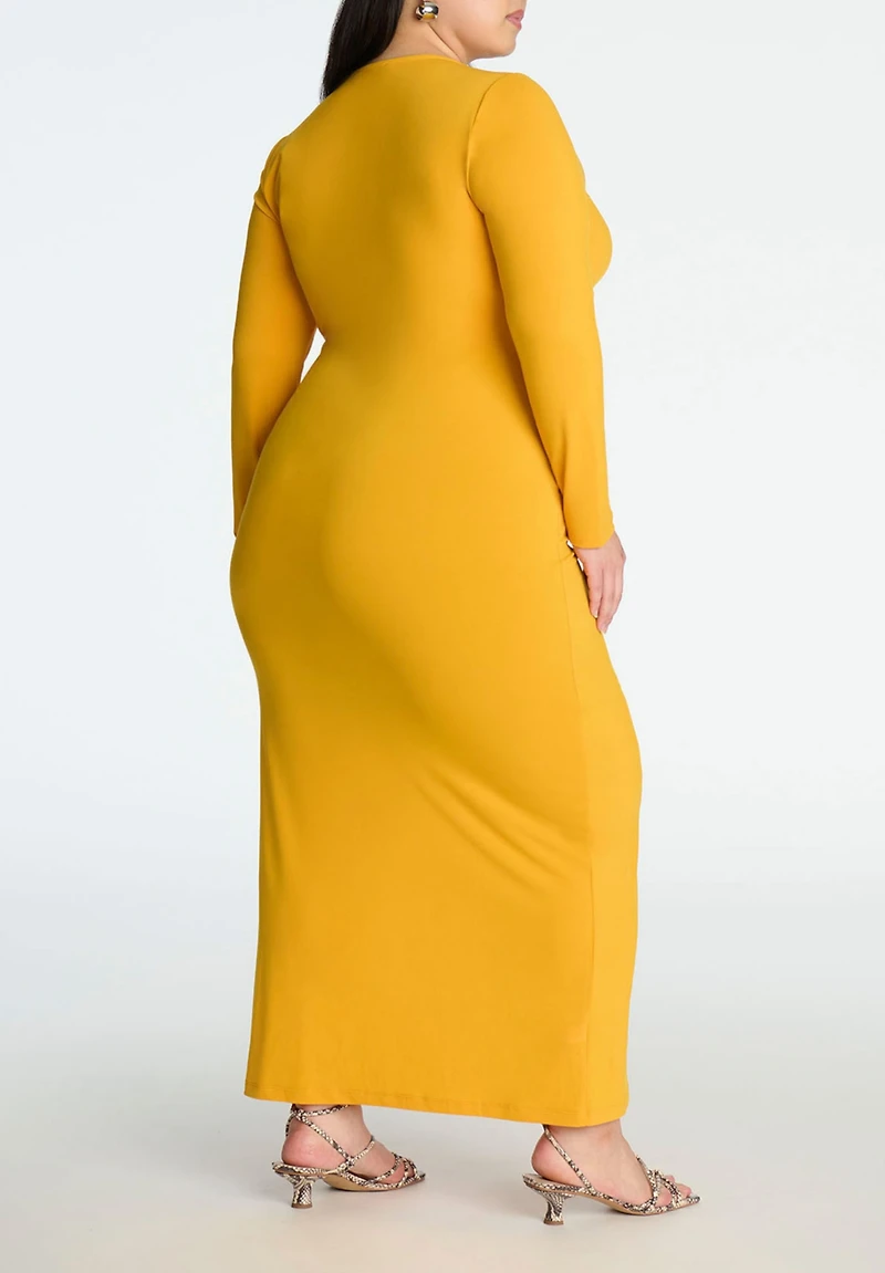 Eloquii Women's Shirred Detail Maxi Dress