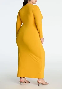 Eloquii Women's Shirred Detail Maxi Dress