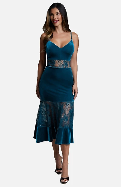 Bebe Women's Velvet Lace Midi Dress