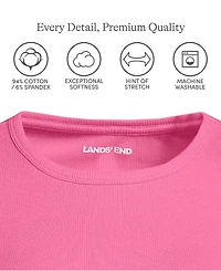 Lands' End Women's Long Sleeve Micro Rib T-Shirt