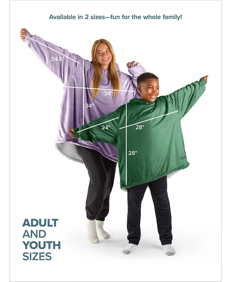 The Bare Homey - Youth Wearable Blanket Sherpa Side Pockets