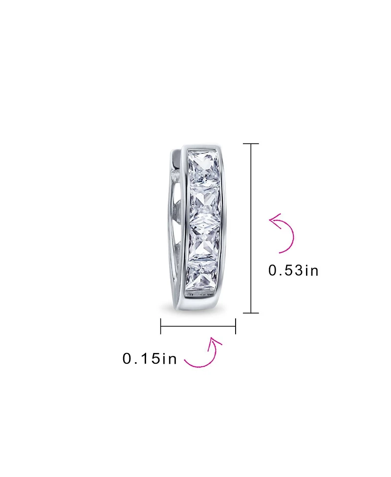 Bling Jewelry Small Cz Hoop Earrings Gold-Plated Sterling Silver Multi-Color Options