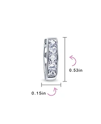 Bling Jewelry Small Cz Hoop Earrings Gold-Plated Sterling Silver Multi-Color Options