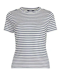Lands' End Women's Drapey Rib Fitted Short Sleeve T-Shirt