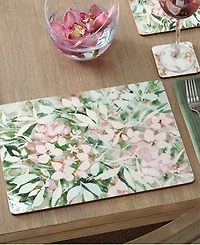 CounterArt Blushing Summer Hardboard Cork Placemats, Set of 4