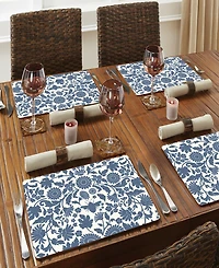 CounterArt Vintage Floral Hardboard Cork Placemats, Set of 4