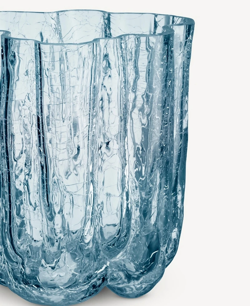 Kosta Boda 4.8" Circular Crystal Glass Crackle Vase