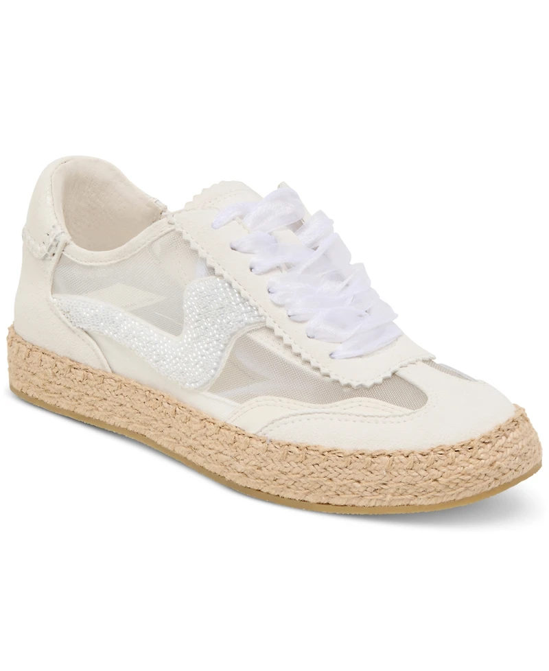 Dolce Vita Women's Notice Beaded Lace-Up Low-Profile Espadrille Sneakers