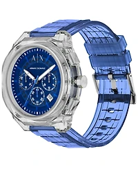 A|X Armani Exchange Men's Quartz Chronograph Blue Polyurethane Watch, 44mm