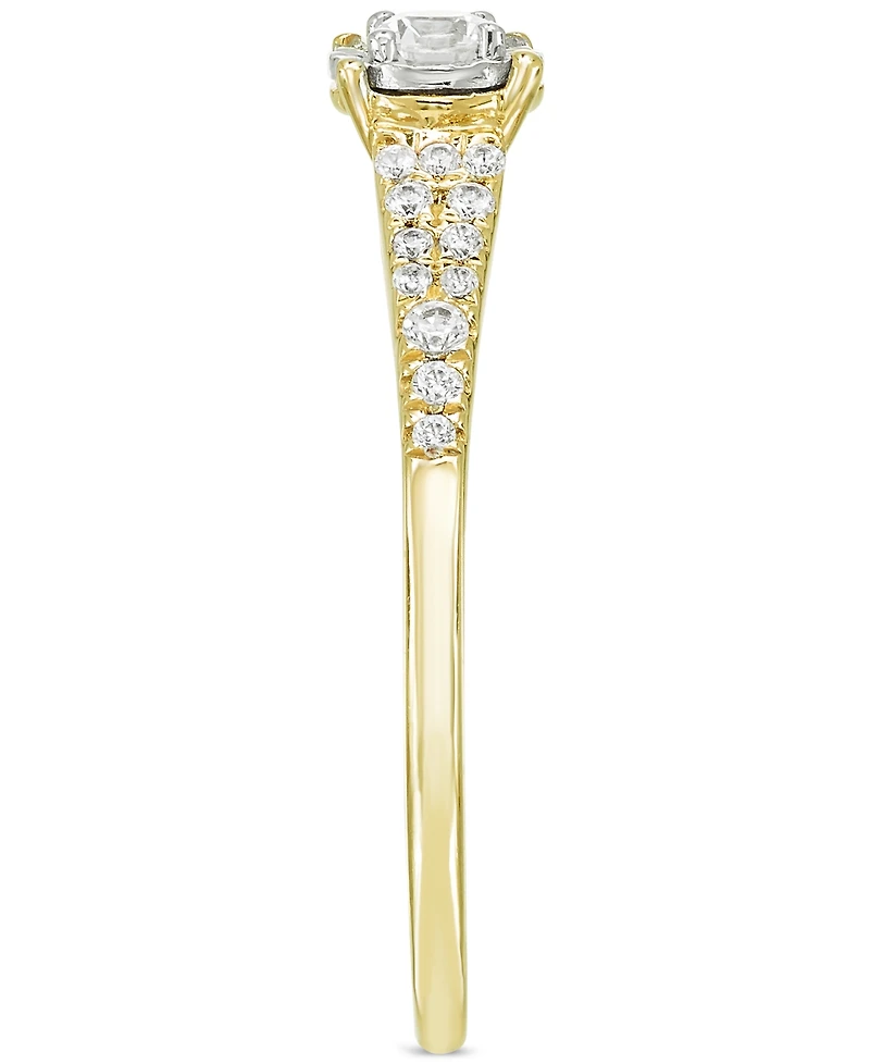 Diamond Pave Tapered Engagement Ring (1/4 ct. t.w.) in 14k Gold