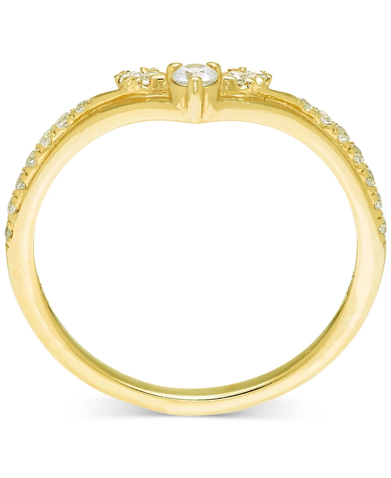 Diamond Chevron Contour Band (1/4 ct. t.w.) in 14k Gold
