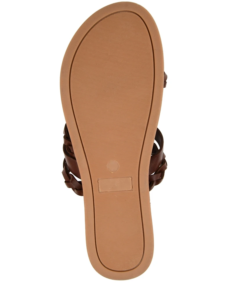 Journee Collection Women's Colette Braided Strappy Open Toe Flat Sandals