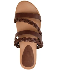 Journee Collection Women's Colette Braided Strappy Open Toe Flat Sandals