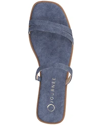 Journee Collection Women's Brisa Multi Strap Slip On Flat Sandals