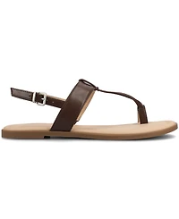 Journee Collection Women's Gerra T Strap Toe Ring Flat Sandals