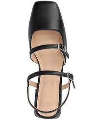 Journee Collection Women's Gretchenn Multi Strap Square Toe Mary Jane Flats