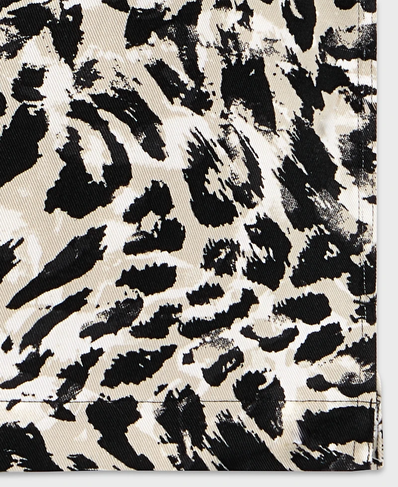 Mode of One Men's Relaxed-Fit Leopard-Print Button-Down Camp Shirt, Exclusively at Macy's
