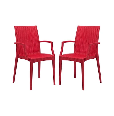 Weave Mace Indoor/Outdoor Chair (With Arms), Set of 2
