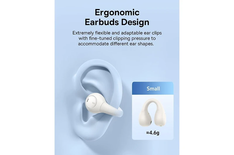 Baseus True Wireless Earbuds Bluetooth 5.3 Open Ear Headphones Sport Earphones,AirGo White