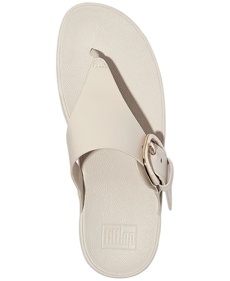 FitFlop Women's Lulu Resin-Buckle Leather Sandals