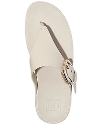 FitFlop Women's Lulu Resin-Buckle Leather Sandals