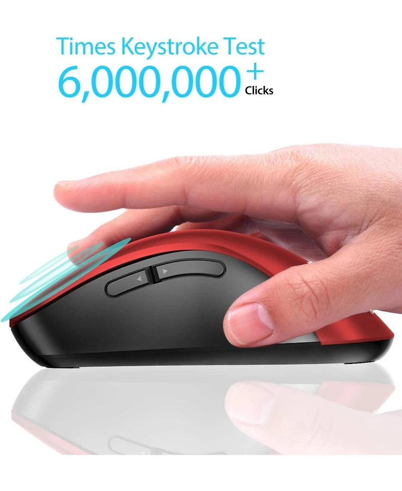 memzuoix 2.4G Wireless Mouse, 1200 Dpi Mobile Optical Cordless Mouse with Usb Receiver, Portable Computer Mice for Laptop, Pc, Desktop, MacBook, 5 But