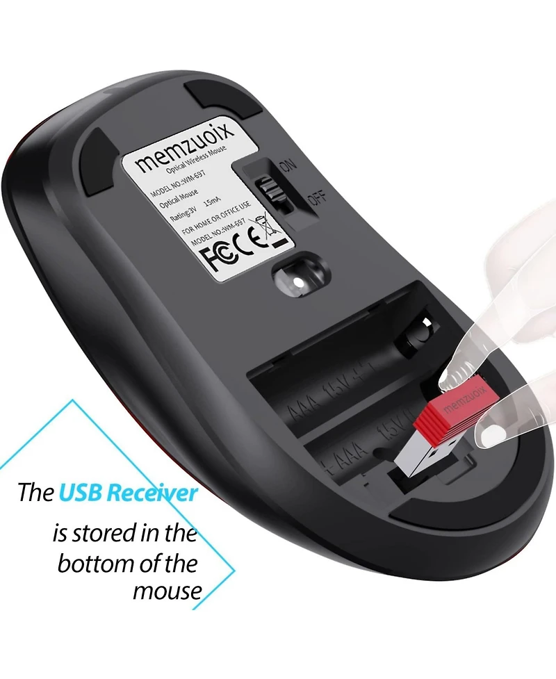 memzuoix 2.4G Wireless Mouse + Usb Wired Mouse for Laptop, Desktop, Pc, MacBook- 2 Pack