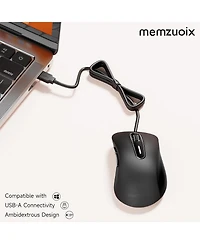 memzuoix Wired Mouse, Usb Computer Mouse 1200 Dpi Mobile Optical Ergonomic Design Mice with 5FT Cord for Laptop, Pc, Desktop, MacBook,