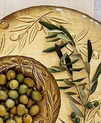 Vietri Moon Glass Olive Round Platter