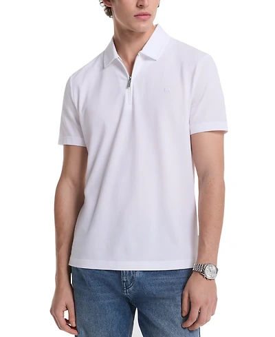Michael Kors Men's Sleek Regular-Fit 1/4-Zip Pique Polo Shirt