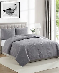 Vcny Home Solomun Pinsonic Damask 3-Pc. Quilt Set