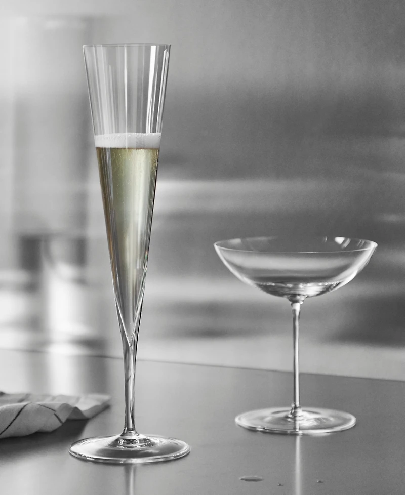 Orrefors Geometry Champagne Glass, Set of 2
